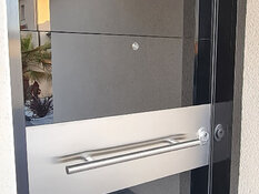 Security door with black glass